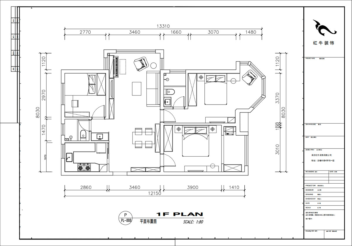 刘小勇｜中南世纪雅苑一期8-501-115㎡-现代简约风格｜3室2厅1卫｜新房装修｜定制家｜全包16万｜00_02平面布置图